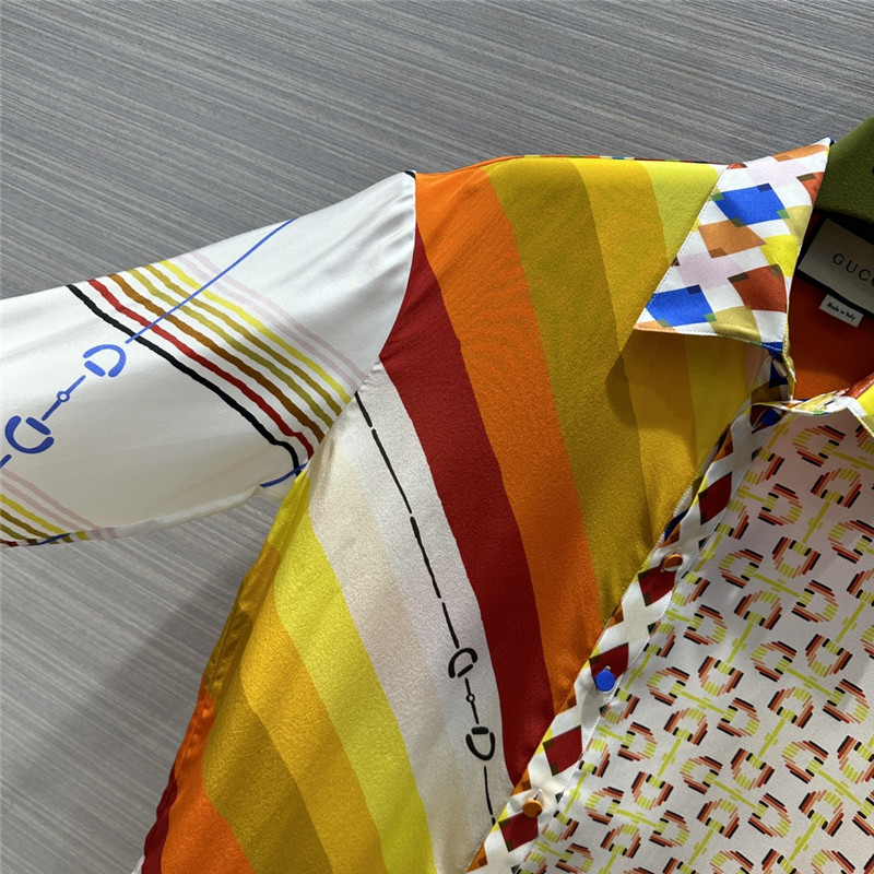 Gucci patchwork printed silk shirt replica d&g clothing