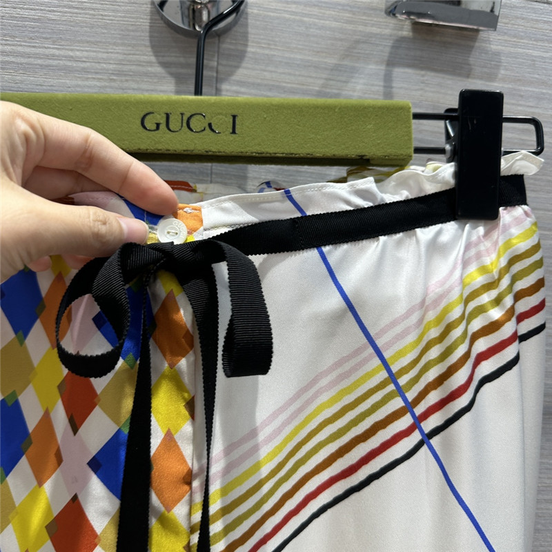 Gvc*1 patchwork printed silk pants replica clothing sites