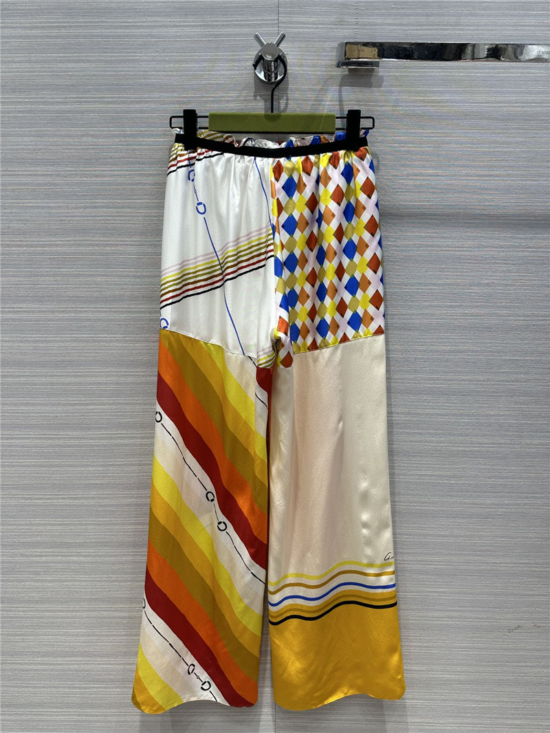 Gvc*1 patchwork printed silk pants replica clothing sites