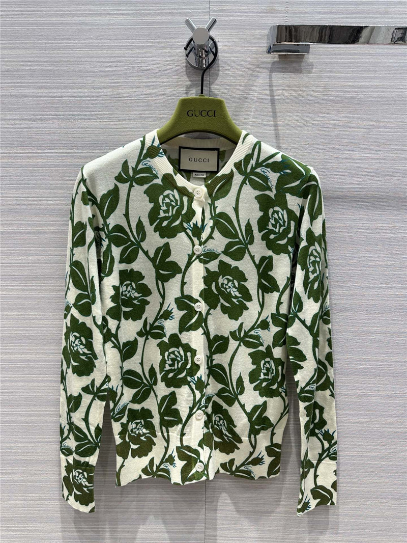 Gvc*1 flower vine print knit cardigan