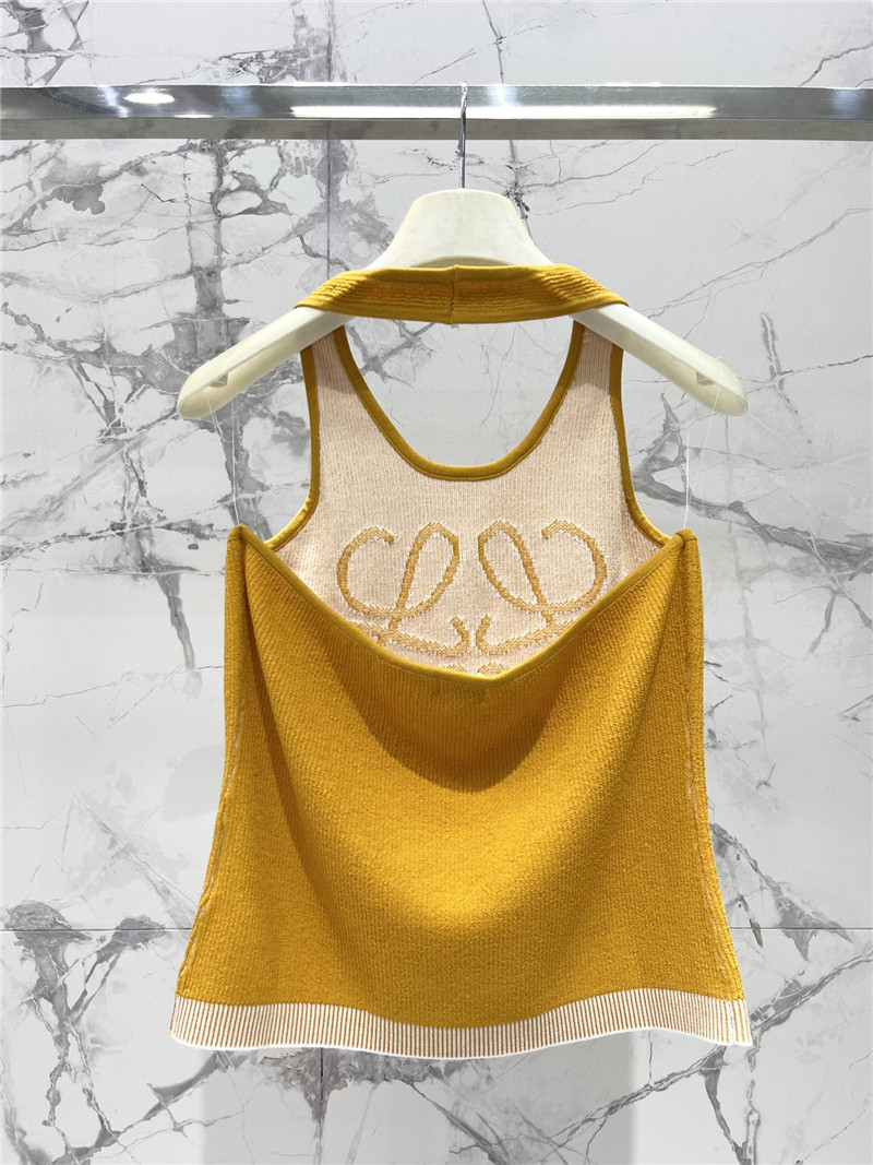 L0ew* logo jacquard halterneck tank top