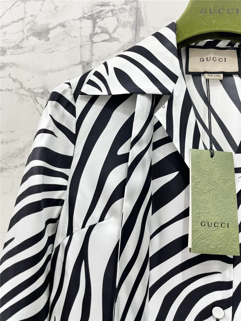Gucci zebra print silk shirt replica clothing sites