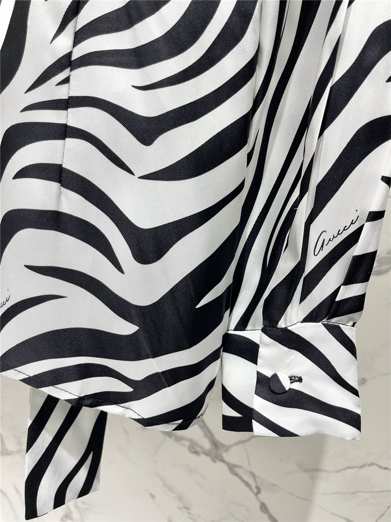 Gucci zebra print silk shirt replica clothing sites