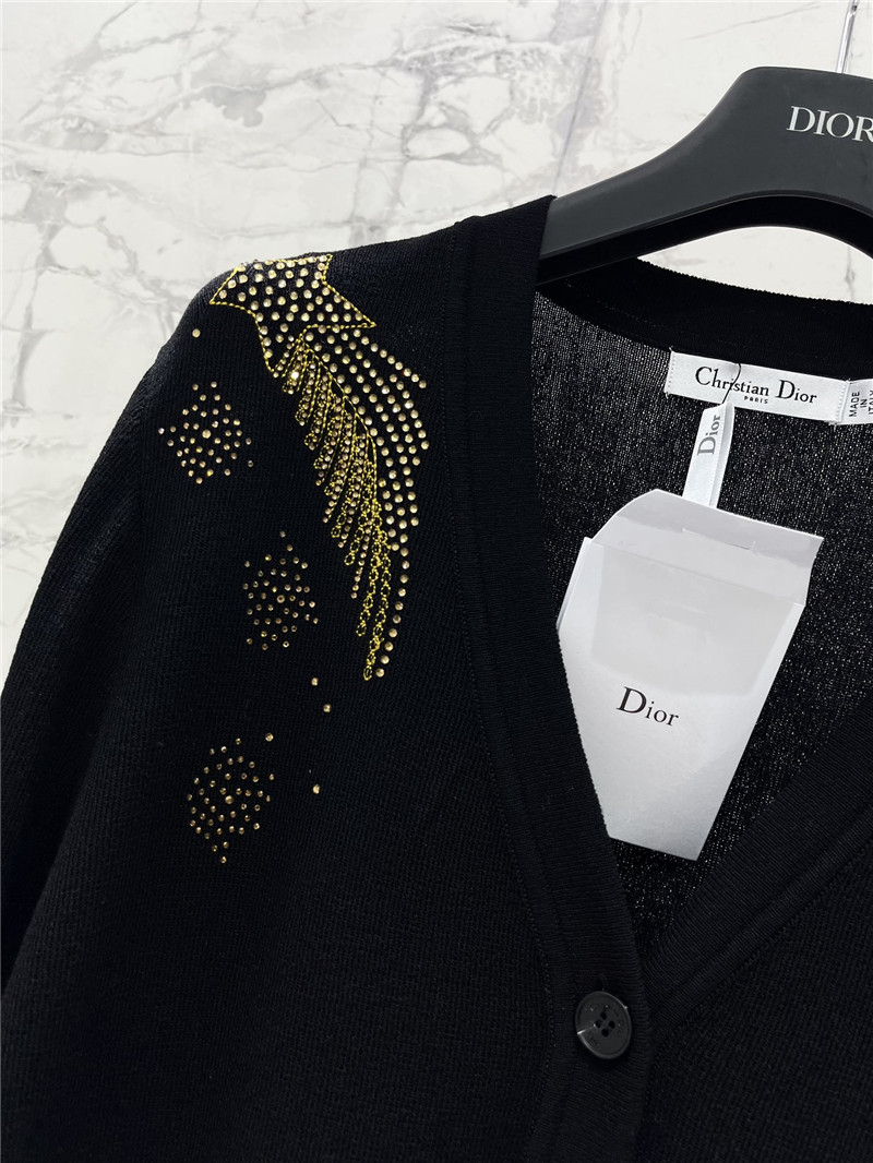 D10r beading linen cardigan black