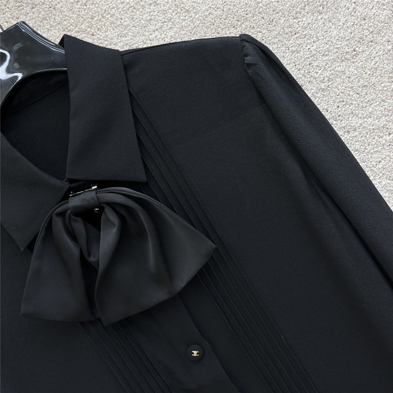Ce1i*e black bow long sleeve shirt