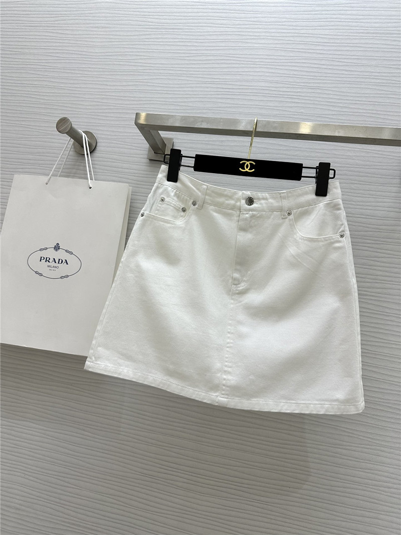 Pra*a denim skirt cheap replica designer clothes