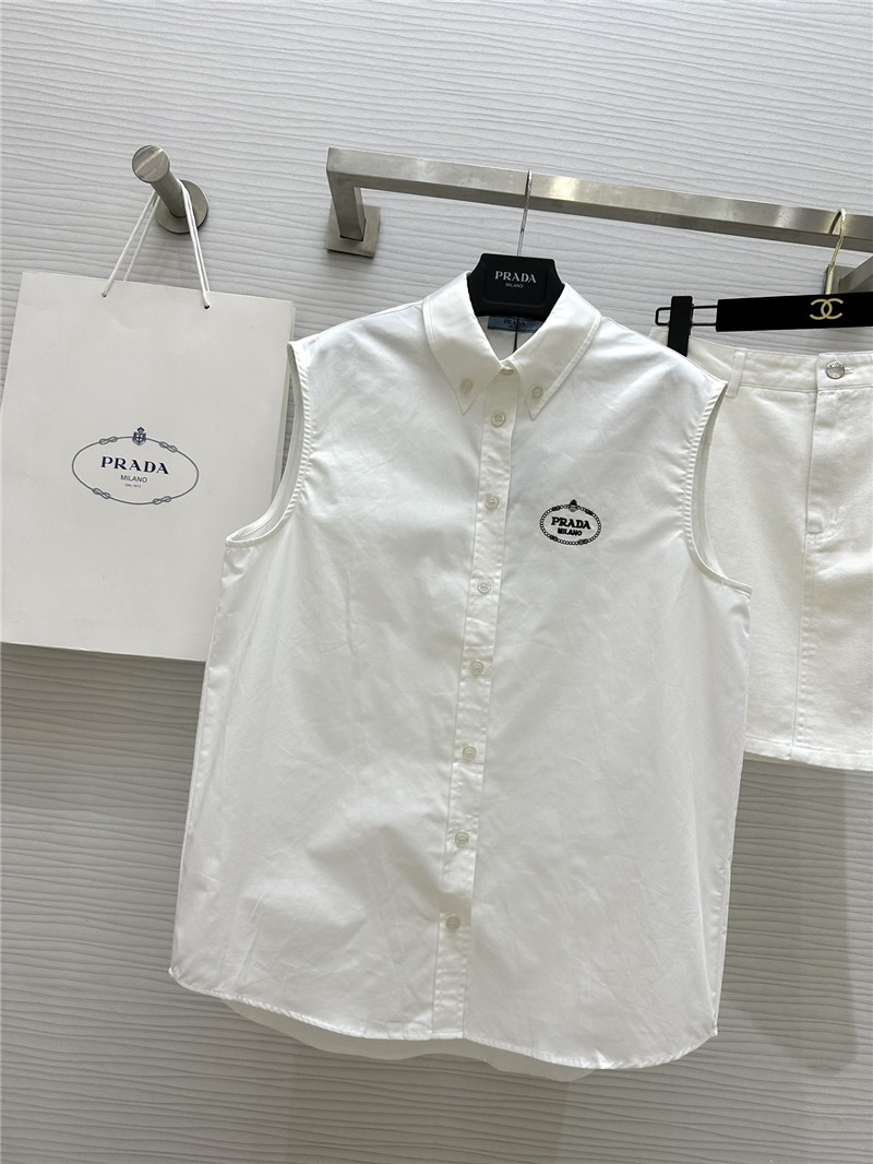 Pra*a white shirt vest replica clothing sites