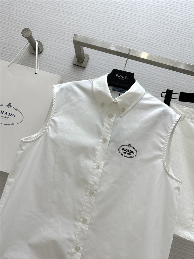 Pra*a white shirt vest replica clothing sites