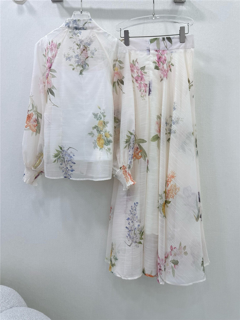 zimm printed top + oversized skirt set replica clothing