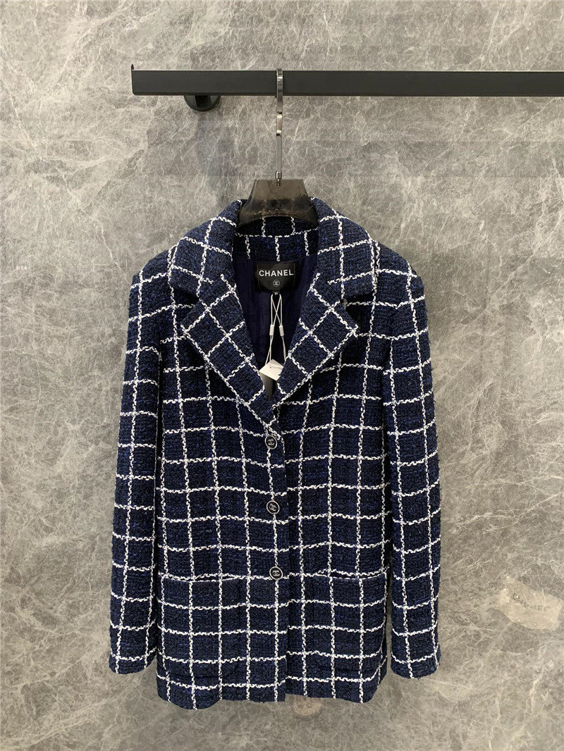 Ch**el tweed suit mid-length blazer replica designer clothes