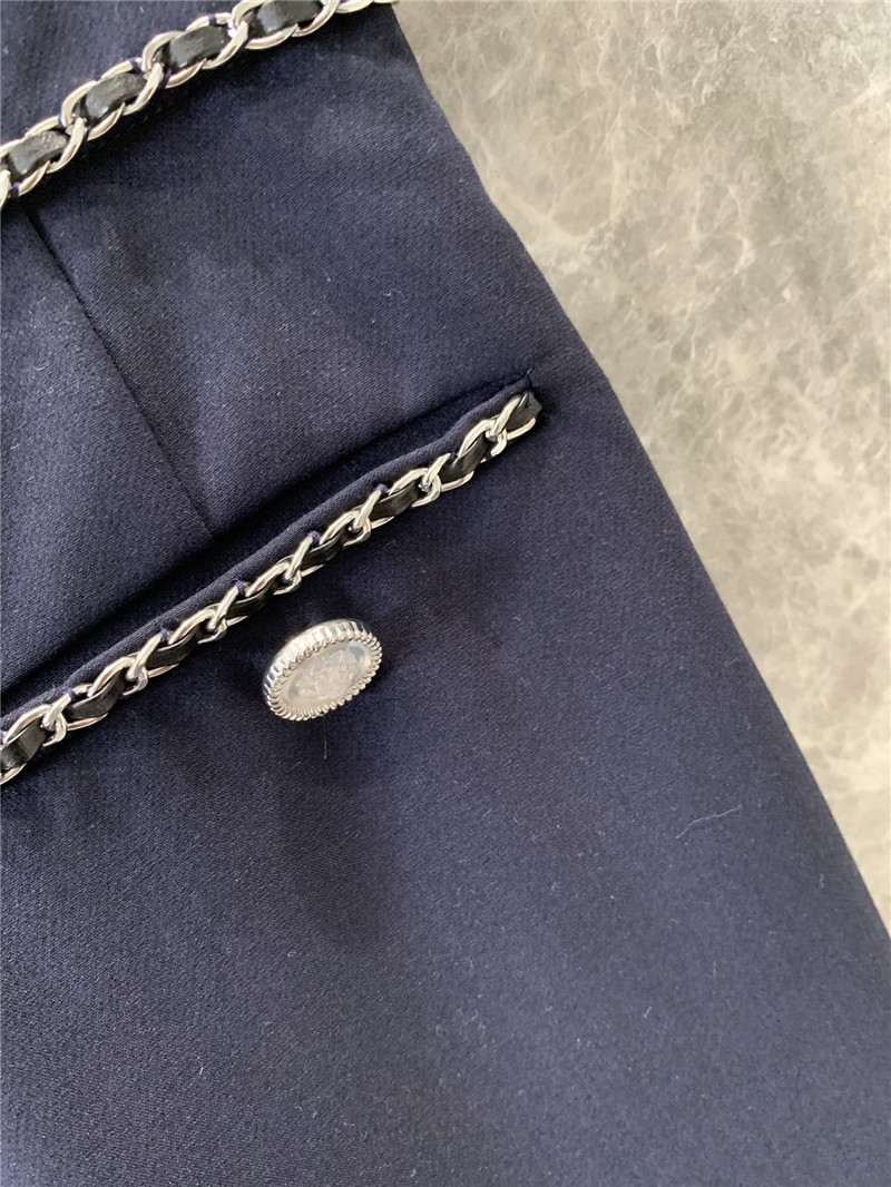 Ch**el metal chain casual straight pants replica clothes