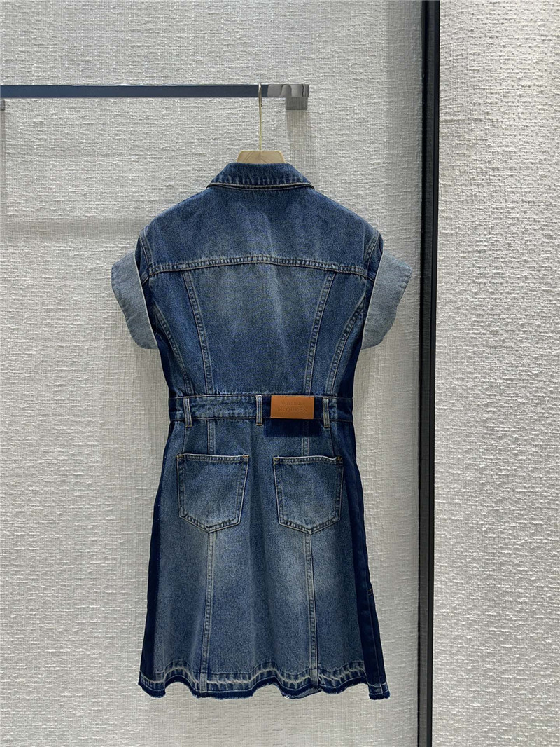 a1exa*der Mcqv*en roll sleeve denim dress replicas clothes