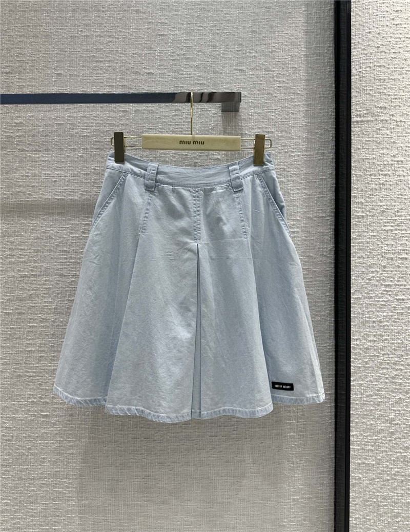 M1um1u denim pleated skirt replica d&g clothing