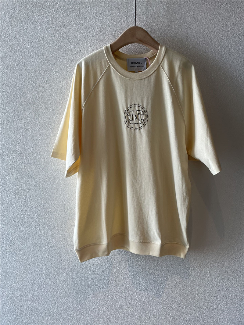 Ch**el cream short sleeve replica clothes