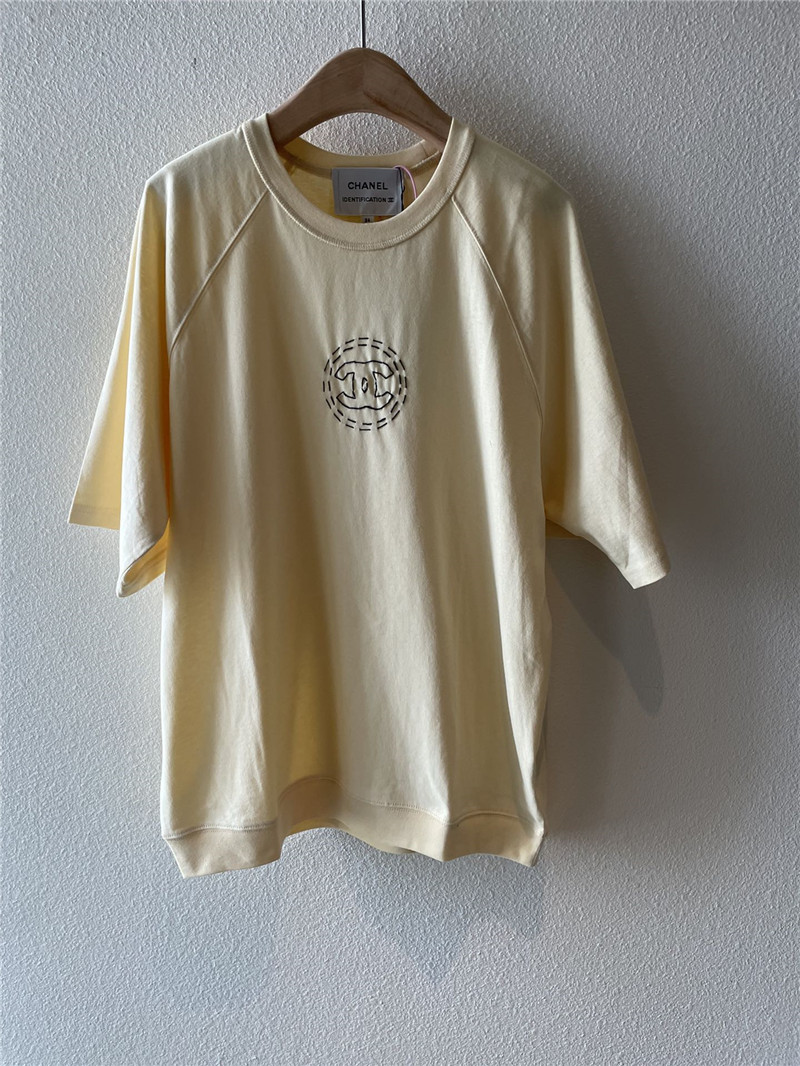 Ch**el cream short sleeve replica clothes