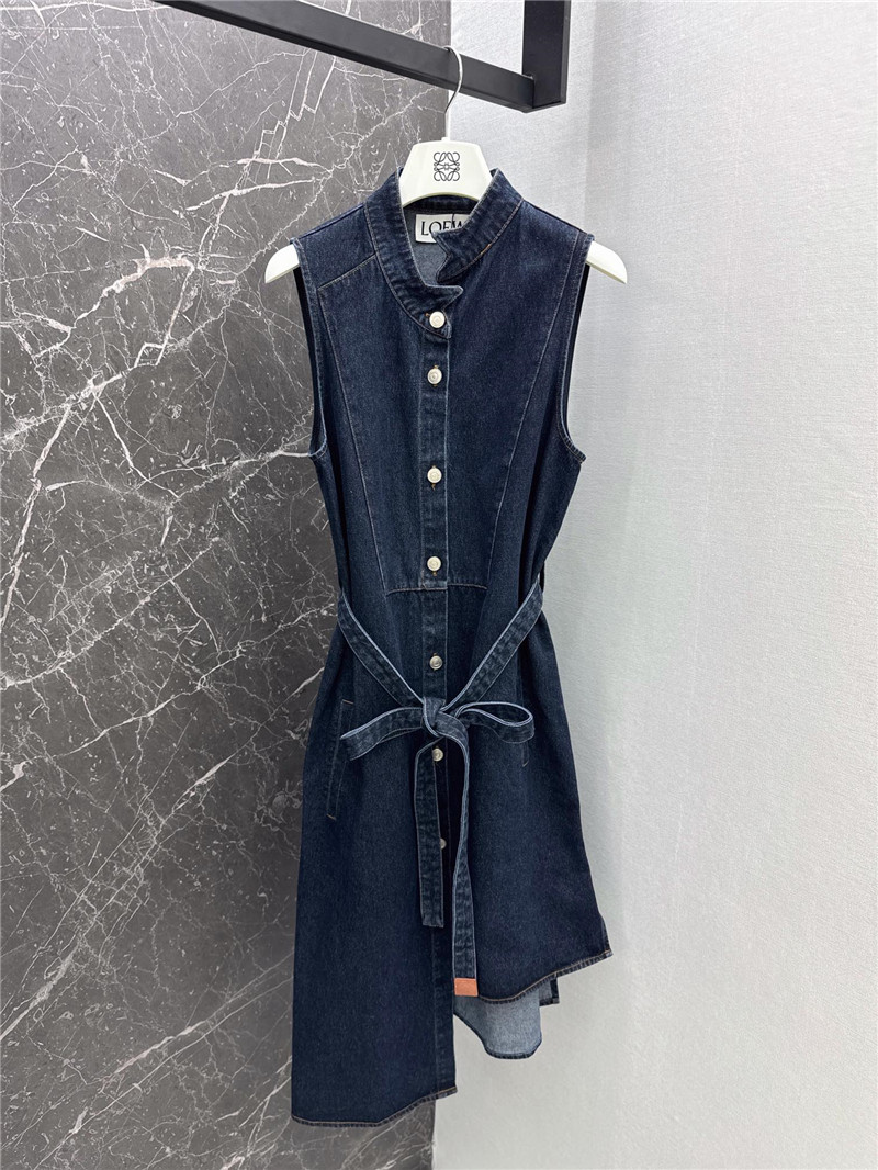 L0ew* vintage washed denim dress replica designer clothes