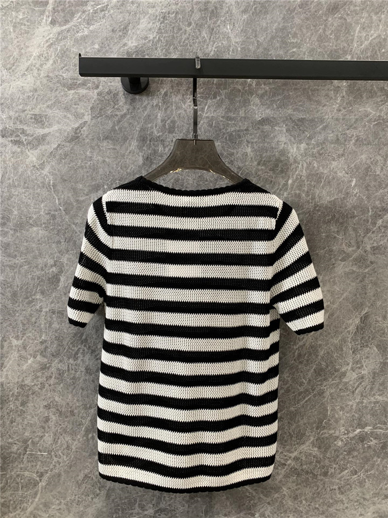 Ce1i*e striped knitted short-sleeved top replicas clothes