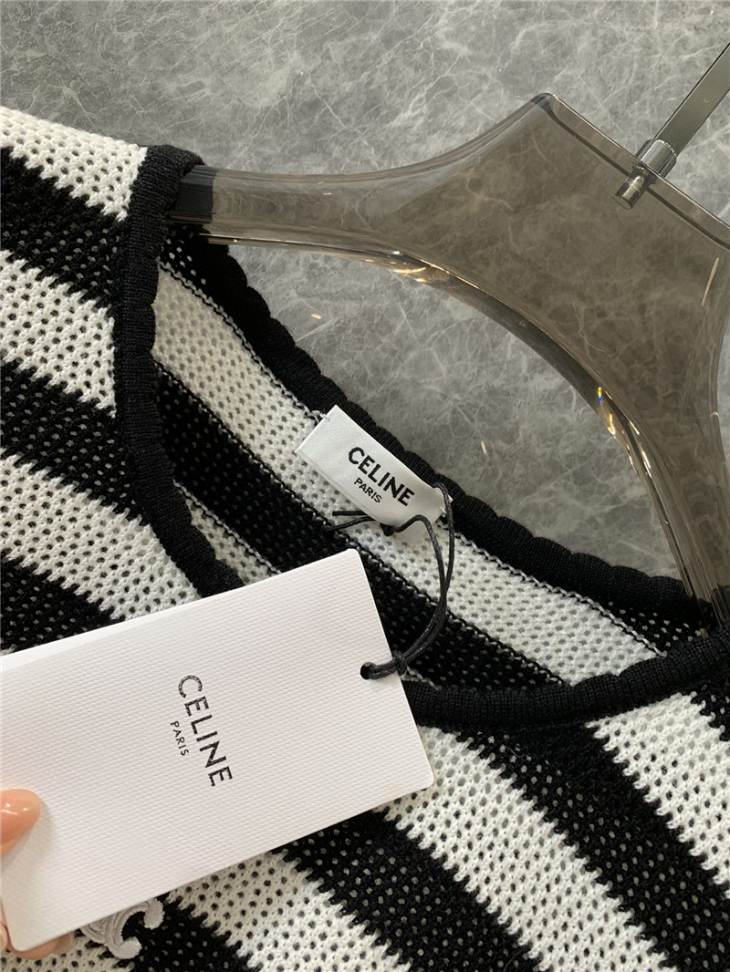 Ce1i*e striped knitted short-sleeved top replicas clothes