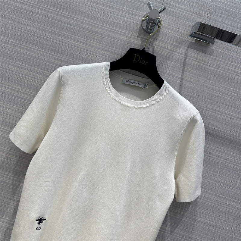 D10r logo embroidered knit t-shirt white