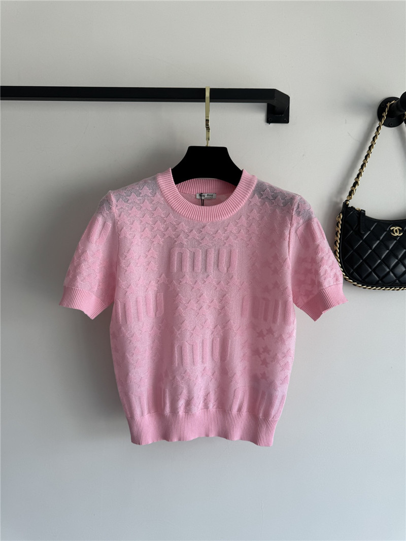 M1um1u thin jacquard top replica d&g clothing
