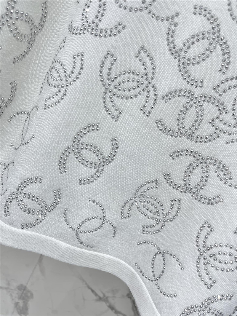 Ch**el hot rhinestone knitted short-sleeved replica clothes