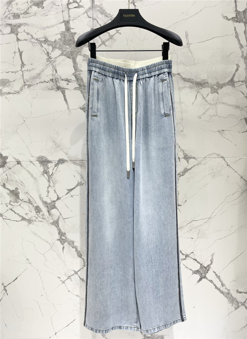 Va1e*ntin0 elastic waist tencel jeans replica d&g clothing