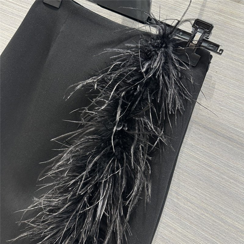 Pra*a feather slit skirt replica d&g clothing