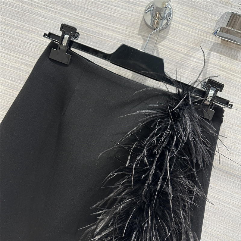 Pra*a feather slit skirt replica d&g clothing