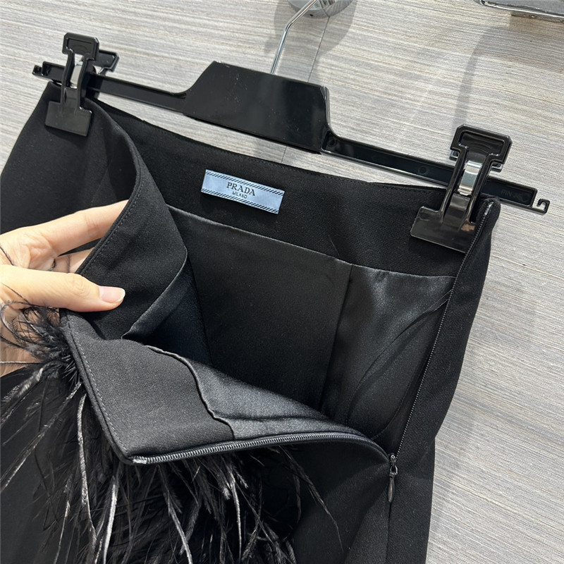 Pra*a feather slit skirt replica d&g clothing