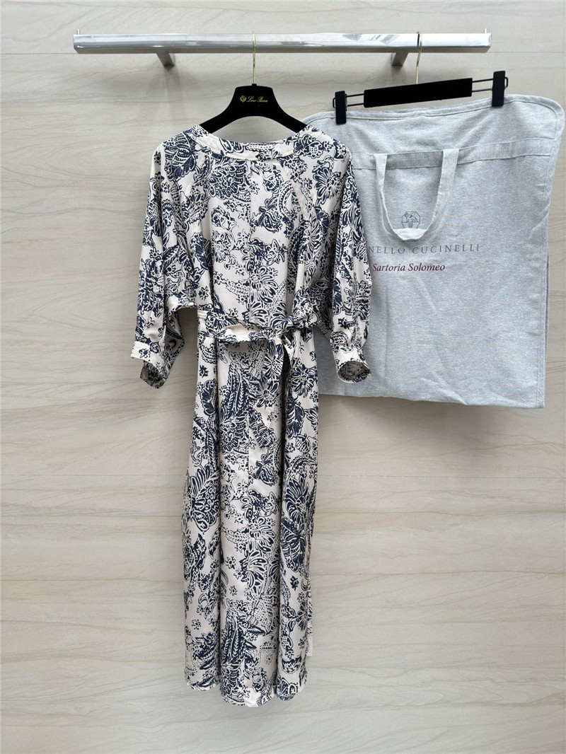 L0r0 P1ana silk dress replica designer clothes