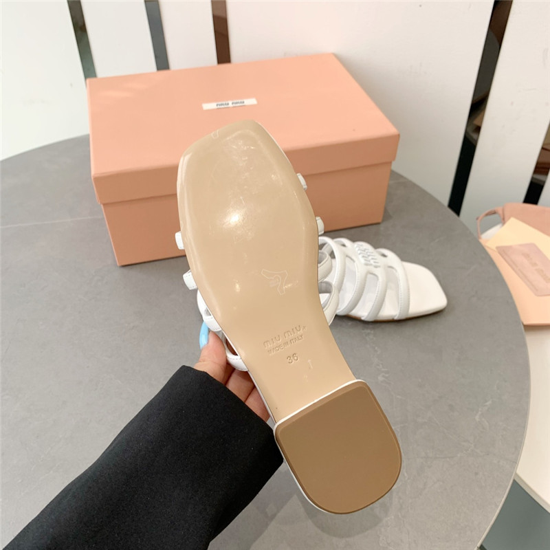 M1um1u hollow octopus low heel sandals replica shoes