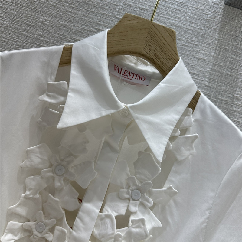 Va1e*ntin0 embroidered cotton poplin midi dress