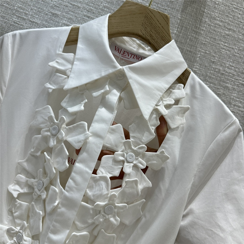 Va1e*ntin0 embroidered cotton poplin midi dress