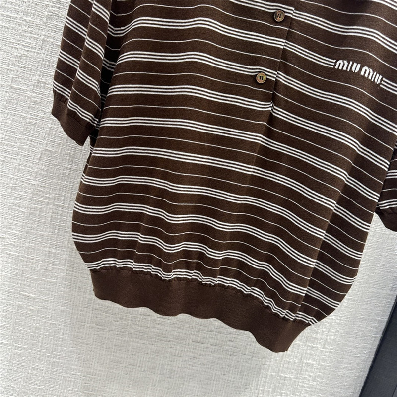 M1um1u striped polo top replica d&g clothing