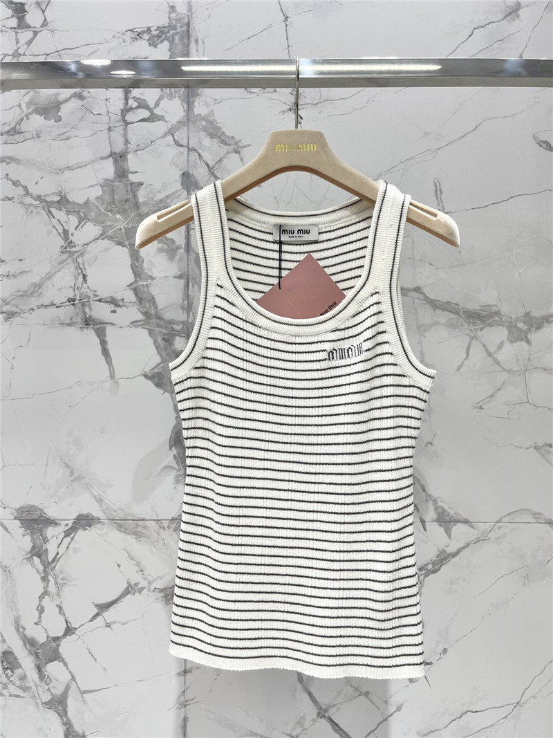 M1um1u striped intercolor vest replica clothing