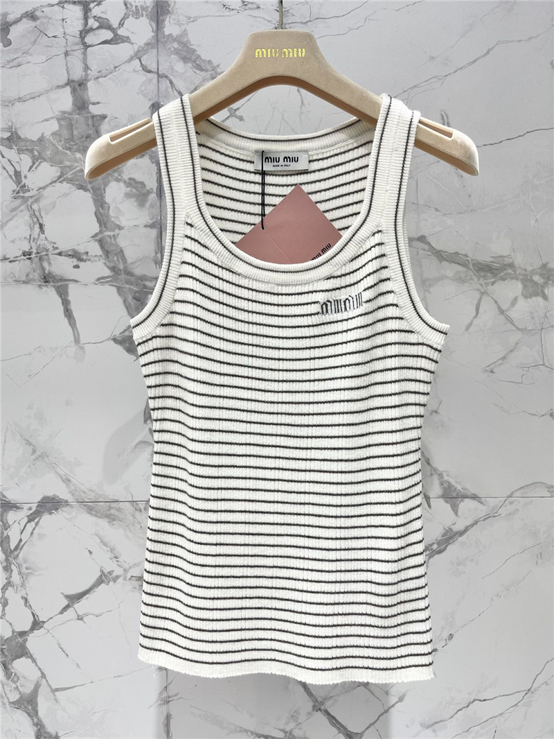 M1um1u striped intercolor vest replica clothing