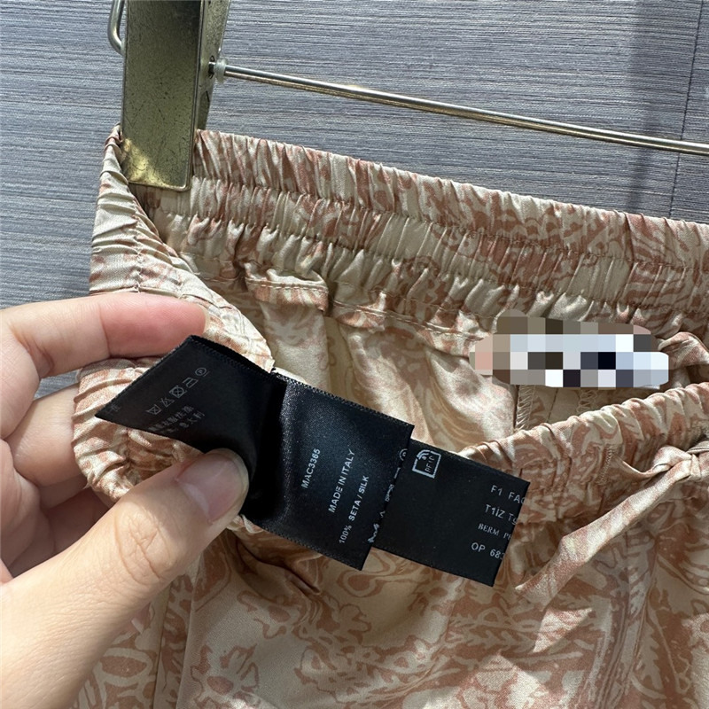 L0r0 P1ana oil painting flowers mulberry silk shorts replica clothes