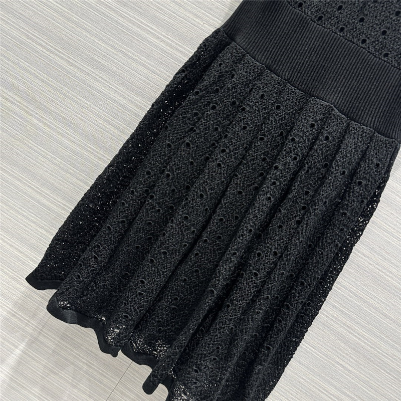 Ch**el black sleeveless lace dress