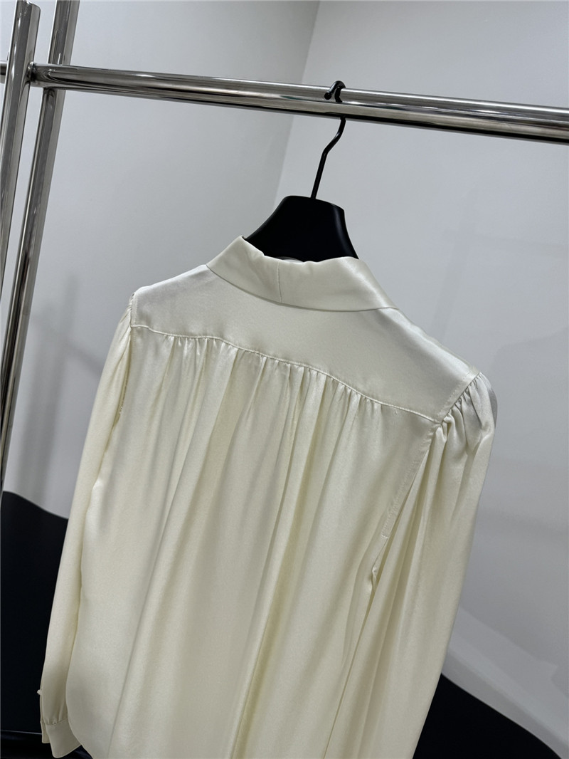 Y51 flower tie collar mulberry silk satin shirt replica clothes