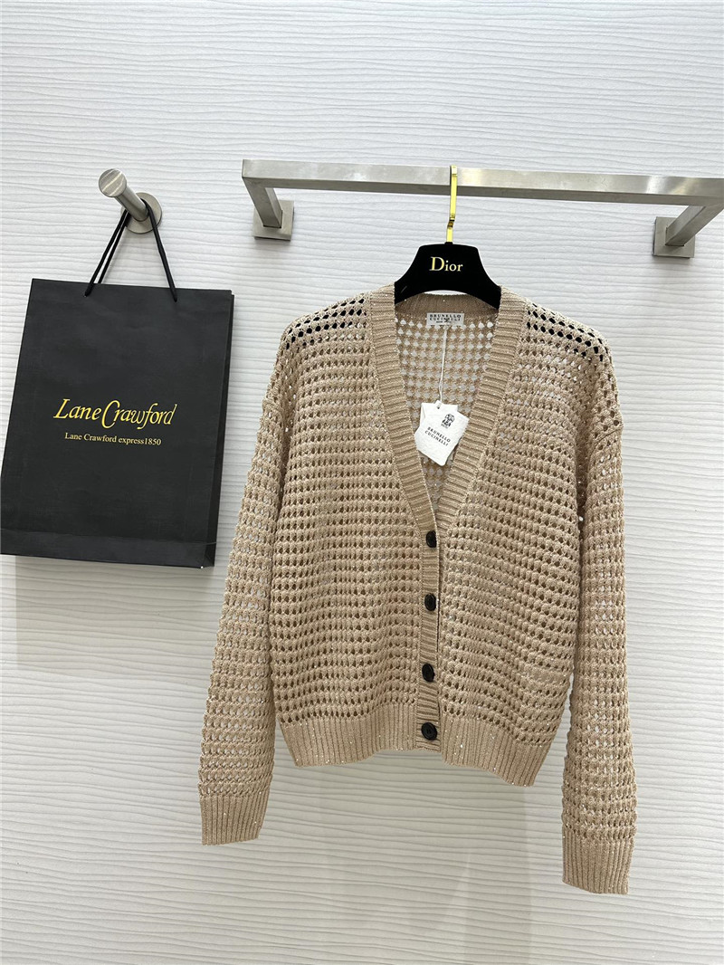 BC Hollow Linen Knitted Cardigan Beige