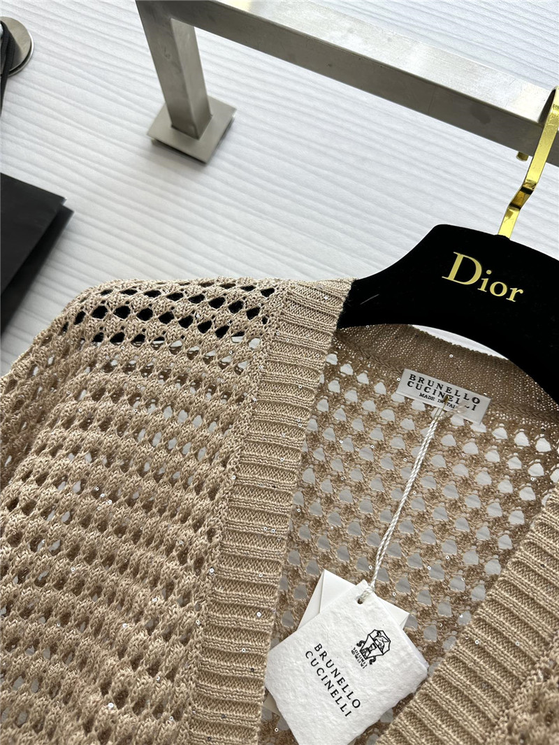 BC Hollow Linen Knitted Cardigan Beige