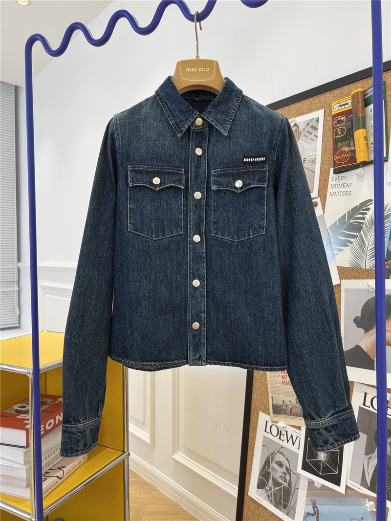 M1um1u denim shirt jacket replica d&g clothing