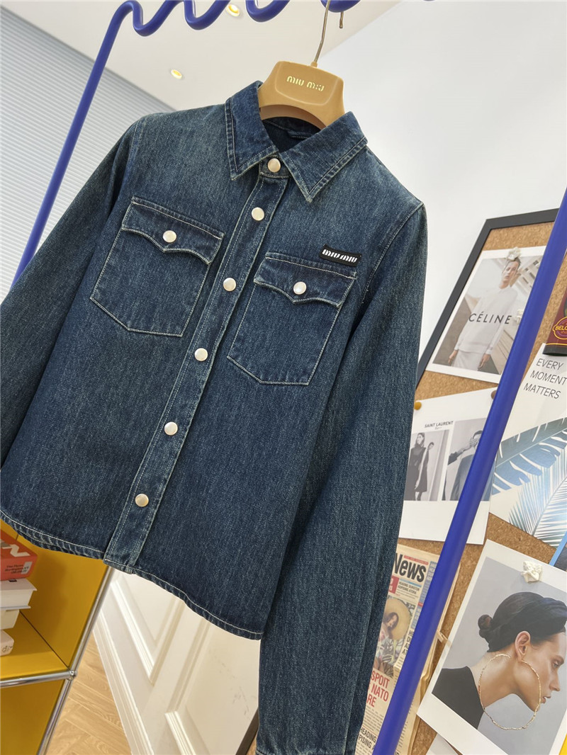 M1um1u denim shirt jacket replica d&g clothing