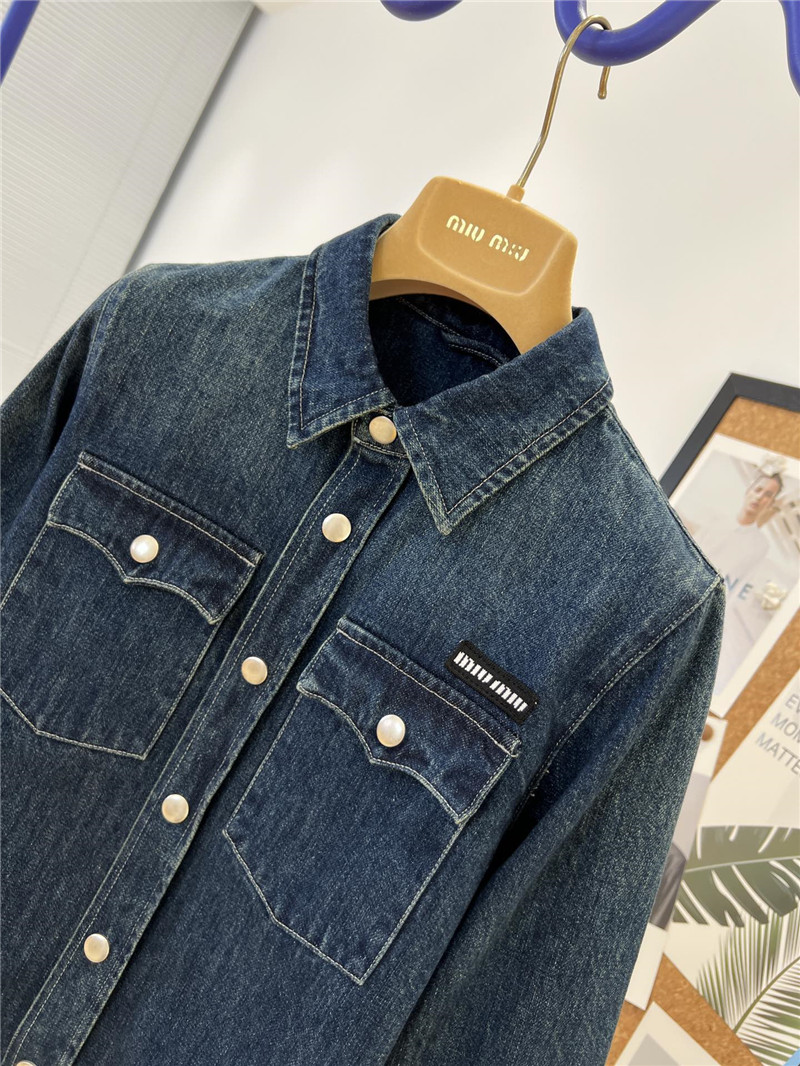 M1um1u denim shirt jacket replica d&g clothing