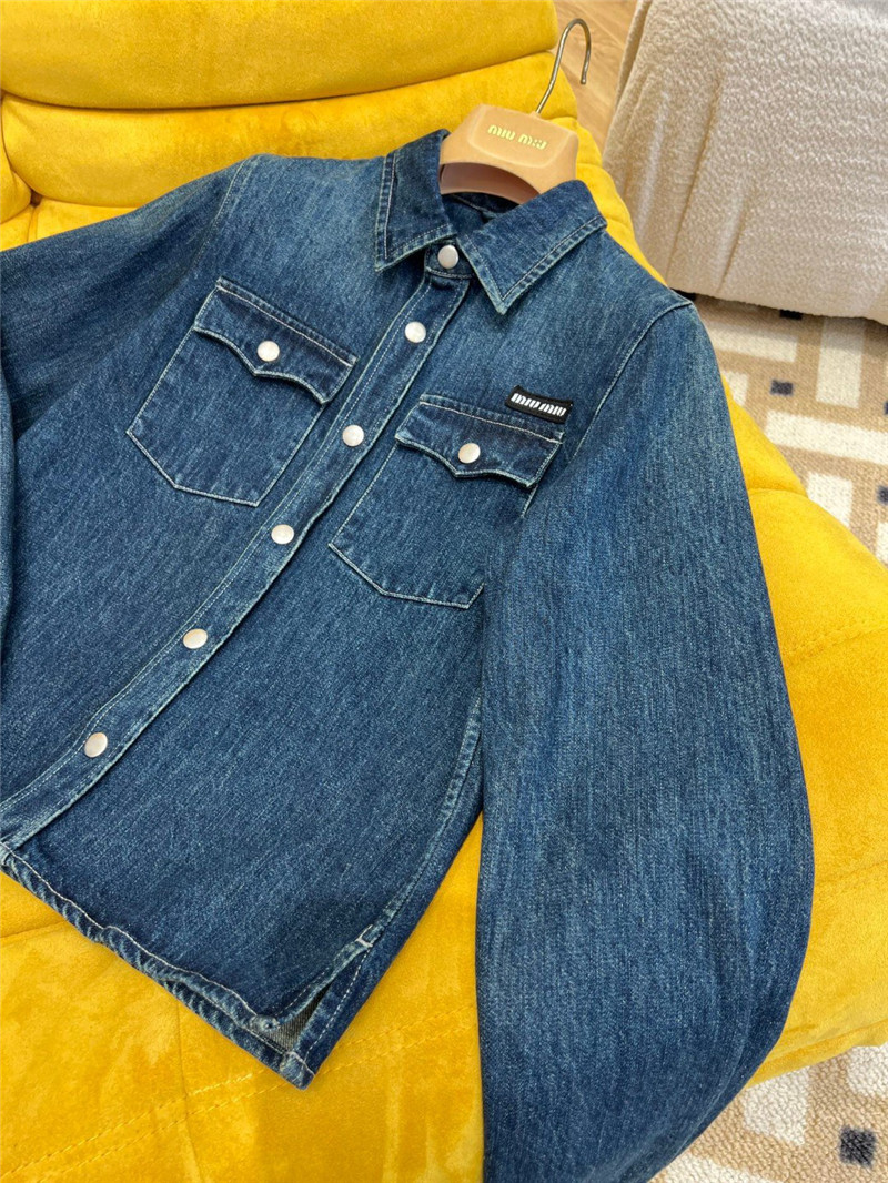 M1um1u denim shirt jacket replica d&g clothing
