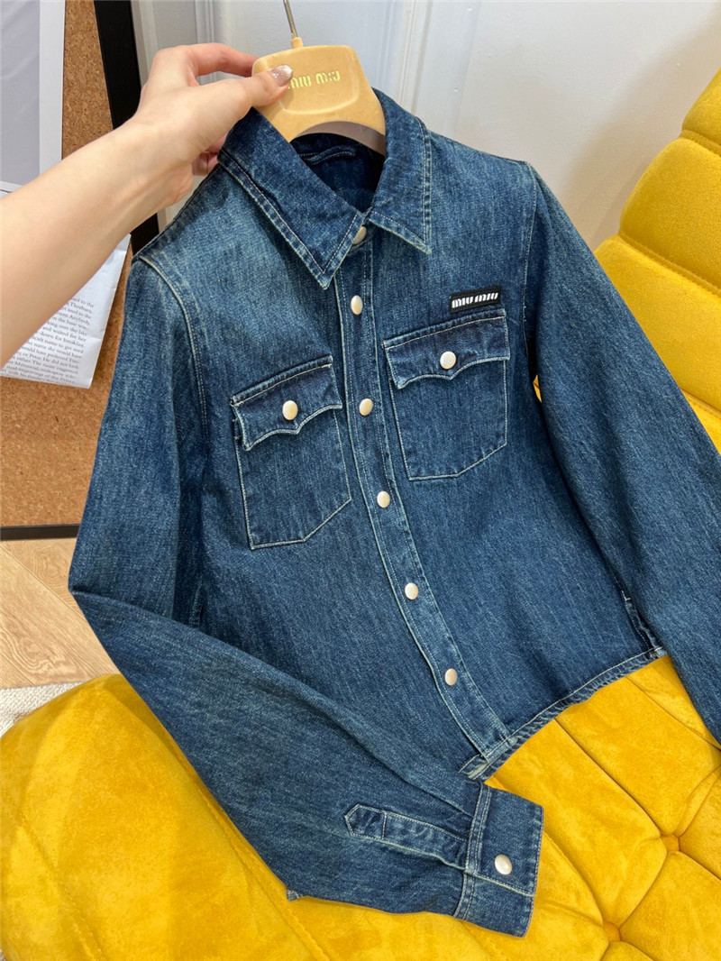 M1um1u denim shirt jacket replica d&g clothing