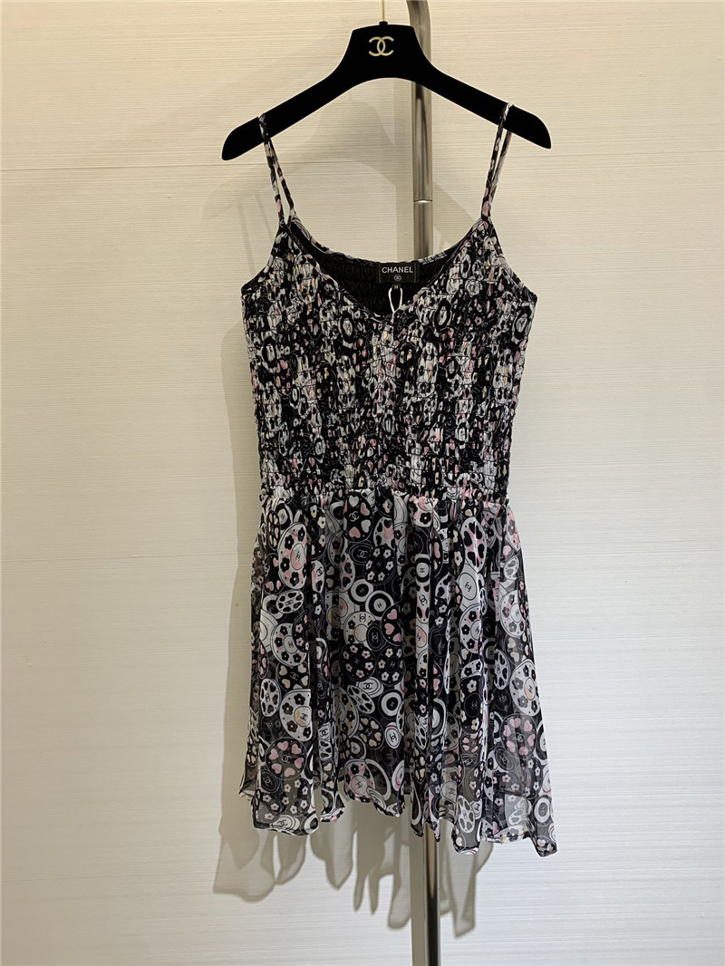 Ch**el printed suspender skirt replica clothing sites