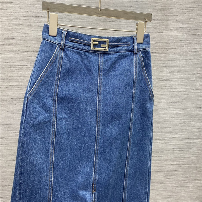 F**di front slit hardware decorative skirt replicas clothes