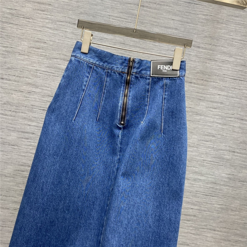 F**di front slit hardware decorative skirt replicas clothes