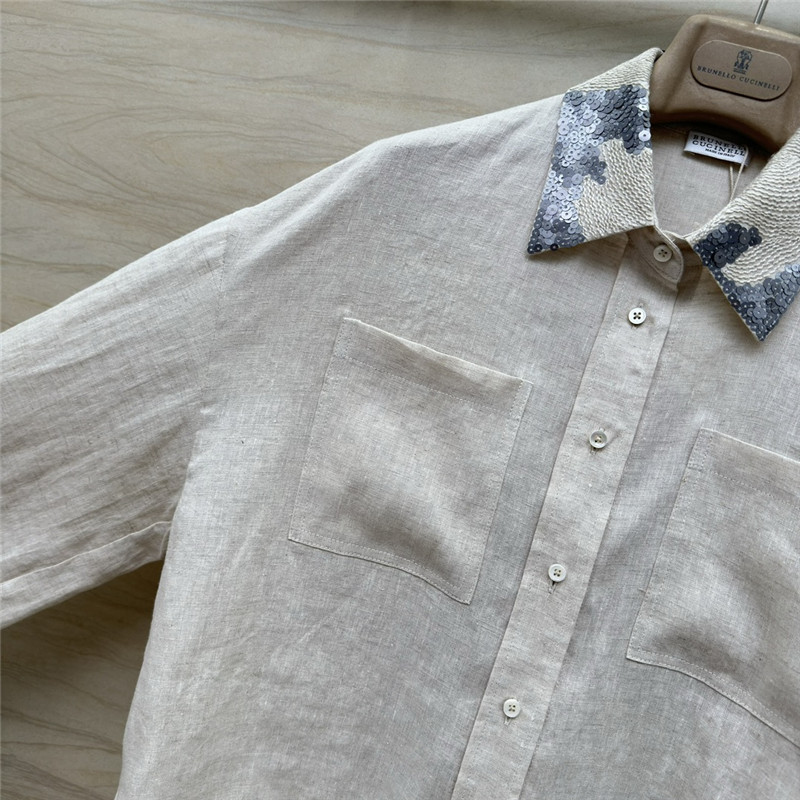 BC rope sequin collar linen shirt replica d&g clothing